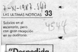 "Despedida de soltera" itinera  [artículo] .