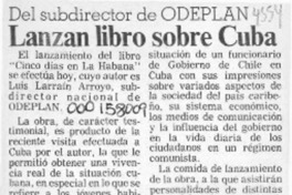 Lanzan libro sobre Cuba  [artículo].