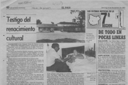 Testigo del renacimiento cultural  [artículo] Iván Gajardo.