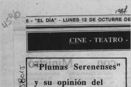 "Plumas Serenenses" y su opinión del libro "La Serena que yo veo -- "