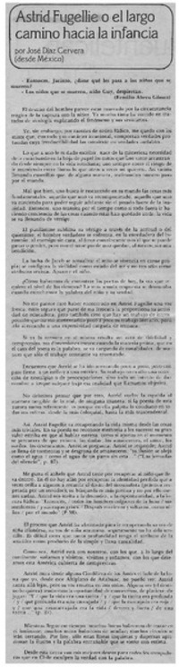 Astrid Fugellie o el largo camino hacia la infancia