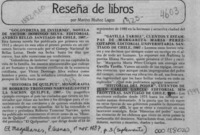 Reseña de libros  [artículo] Marino Muñoz Lagos.