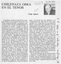 Chilenaza obra en el Tenor  [artículo] Jorge Agurto.