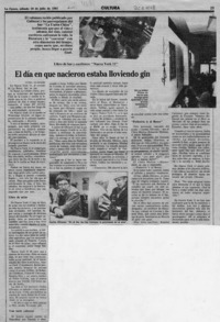 El día en que nacieron estaba lloviendo gin  [artículo] Luisa Ulibarri.