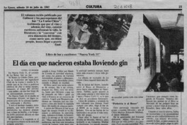 El día en que nacieron estaba lloviendo gin  [artículo] Luisa Ulibarri.