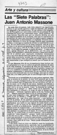 Las "Siete palabras", Juan Antonio Massone  [artículo] Roque Esteban Scarpa.