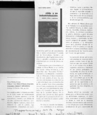 Chile y su industrialización pasado, crisis y opciones  [artículo] Gabriel Salazar V.