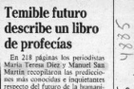 Temible futuro describe un libro de profecías  [artículo].
