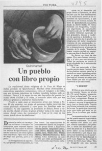 Un pueblo con libro propio  [artículo] C. D.