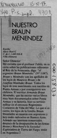 Nuestro Braun Menéndez