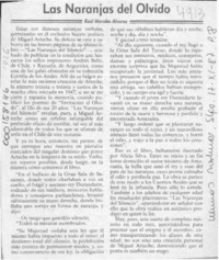Las naranjas del olvido  [artículo] Raúl Morales Alvarez.