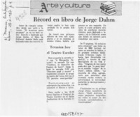 Récord en libro de Jorge Dahm  [artículo].