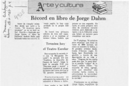 Récord en libro de Jorge Dahm  [artículo].