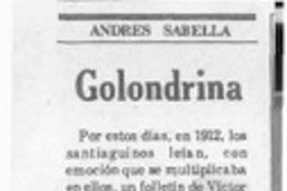 Golondrina  [artículo] Andrés Sabella.