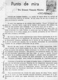 Punto de mira  [artículo] Ernesto Vásquez Méndez.