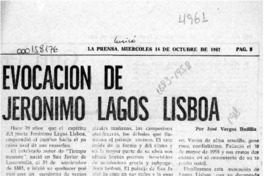 Evocación de Jerónimo Lagos Lisboa