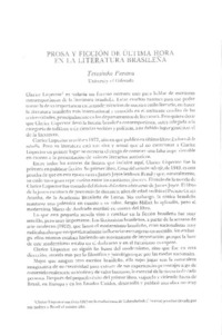Prosa y ficción de última hora en la literatura brasileña
