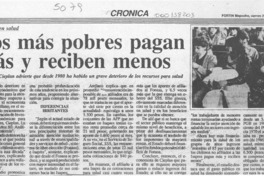 Los Más pobres pagan más y reciben menos  [artículo].