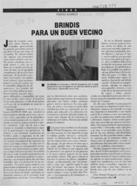 Brindis para un buen vecino  [artículo] Rodrigo Alvarado.