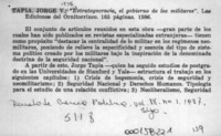 "Estrategocracia, el gobierno de los militares"  [artículo] J. A.