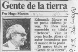 Gente de la tierra  [artículo] Hugo Montes.