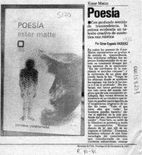 Poesía  [artículo] César Eugenio Vásquez.