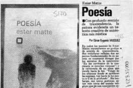 Poesía  [artículo] César Eugenio Vásquez.
