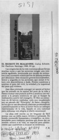 El secreto de realizarse  [artículo] F. R.