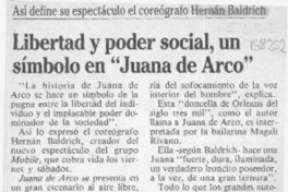 Libertad y poder social, un símbolo en "Juana de Arco"  [artículo].