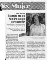 Trabajar con un hombre es algo enriquecedor  [artículo].