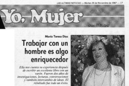 Trabajar con un hombre es algo enriquecedor  [artículo].