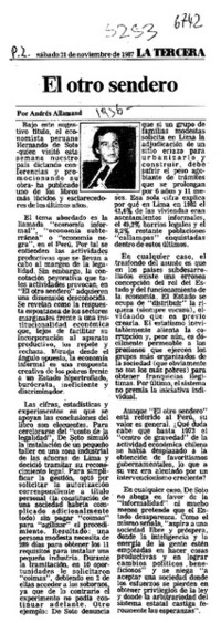El otro sendero  [artículo] Andrés Allamand.