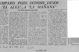 Amparo Pozo Donoso, "Desde "El Alfa" a "La Mañana"  [artículo] José Arraño Acevedo.