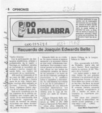 Recuerdo de Joaquín Edwards Bello