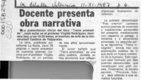 Docente presenta obra narrativa  [artículo].