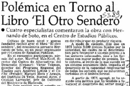 Polémica en torno al libro "El otro sendero"  [artículo].