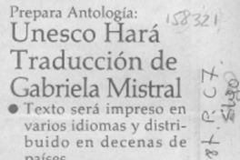 UNESCO hará traducción de Gabriela Mistral