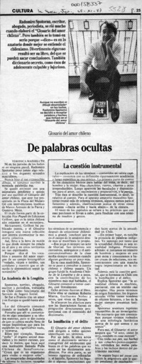 De palabras ocultas  [artículo] Verónica Waissbluth.