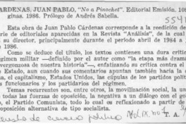 "No a Pinochet"  [artículo] T. A.
