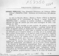 "Las relaciones exteriores del gobierno militar chileno"  [artículo] C. S.