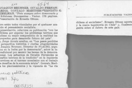"Siete ensayos sobre democracia y socialismo en Chile"  [artículo] J. O.