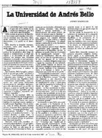 La Universidad de Andrés Bello  [artículo] Andrés Domínguez.
