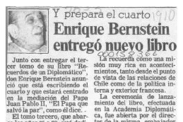 Enrique Bernstein entregó nuevo libro  [artículo]