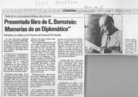Presentado libro de E. Bernstein, "Memorias de un diplomático"  [artículo].