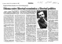 Dilema entre libertad económica y libertad política  [artículo] Maura Brescia.