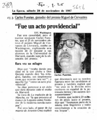"Fue un acto providencial"  [artículo].