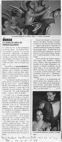 La Juana de Arco de Hernán Baldrich  [artículo] C. Ch.