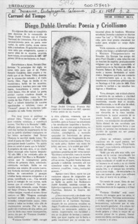 Diego Dublé Urrutia, poesía y criollismo  [artículo] Oscar Guzmán Silva.