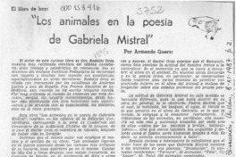 "Los animales en la poesía de Gabriela Mistral"  [artículo] Armando Guerra.