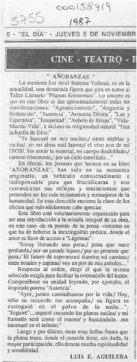 "Añoranzas"  [artículo] Luis E. Aguilera.